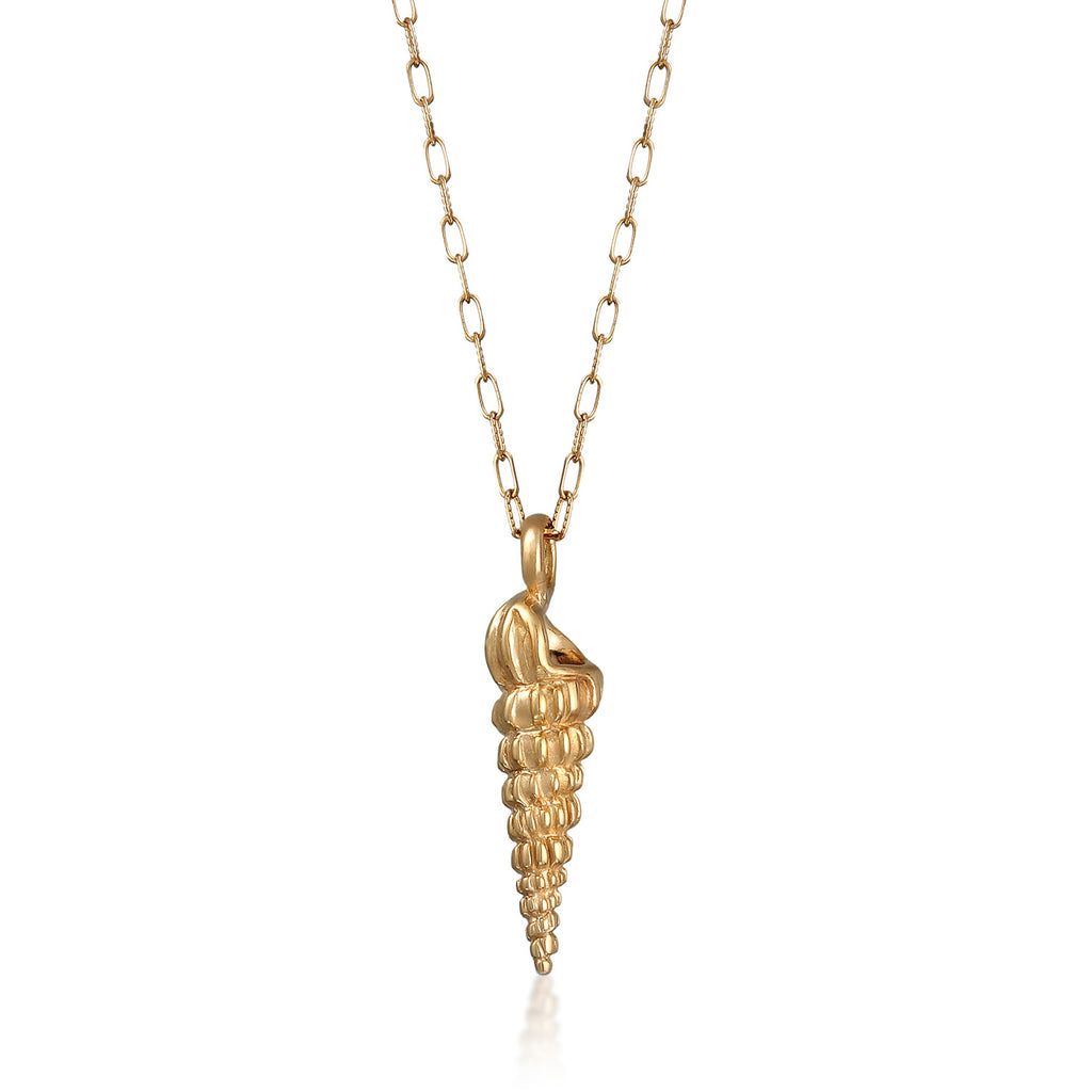 Gold - Elli | Halskette Muschel Anhänger Sommer | 925er Sterling Silber vergoldet