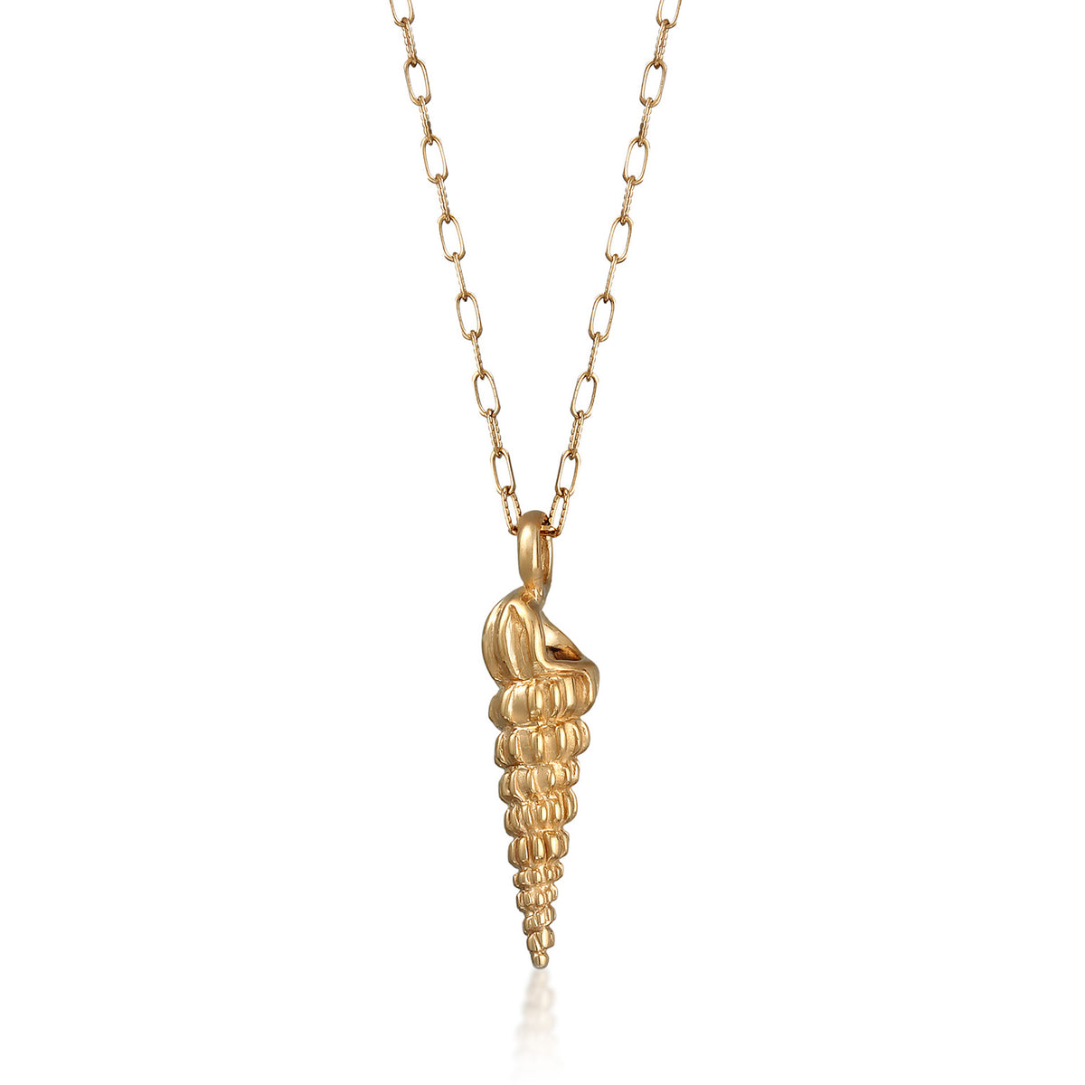 Gold - Elli | Halskette Muschel Anhänger Sommer | 925er Sterling Silber vergoldet