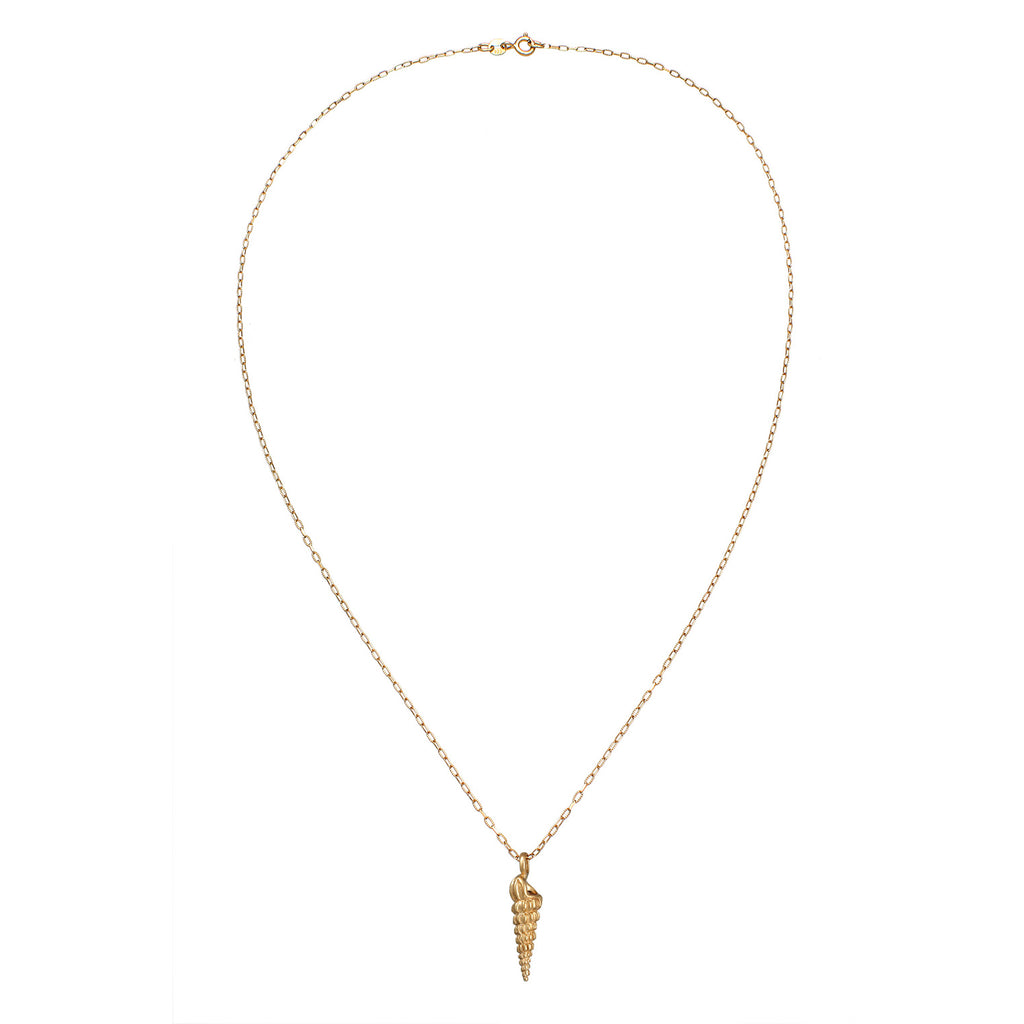 Gold - Elli | Halskette Muschel Anhänger Sommer | 925er Sterling Silber vergoldet