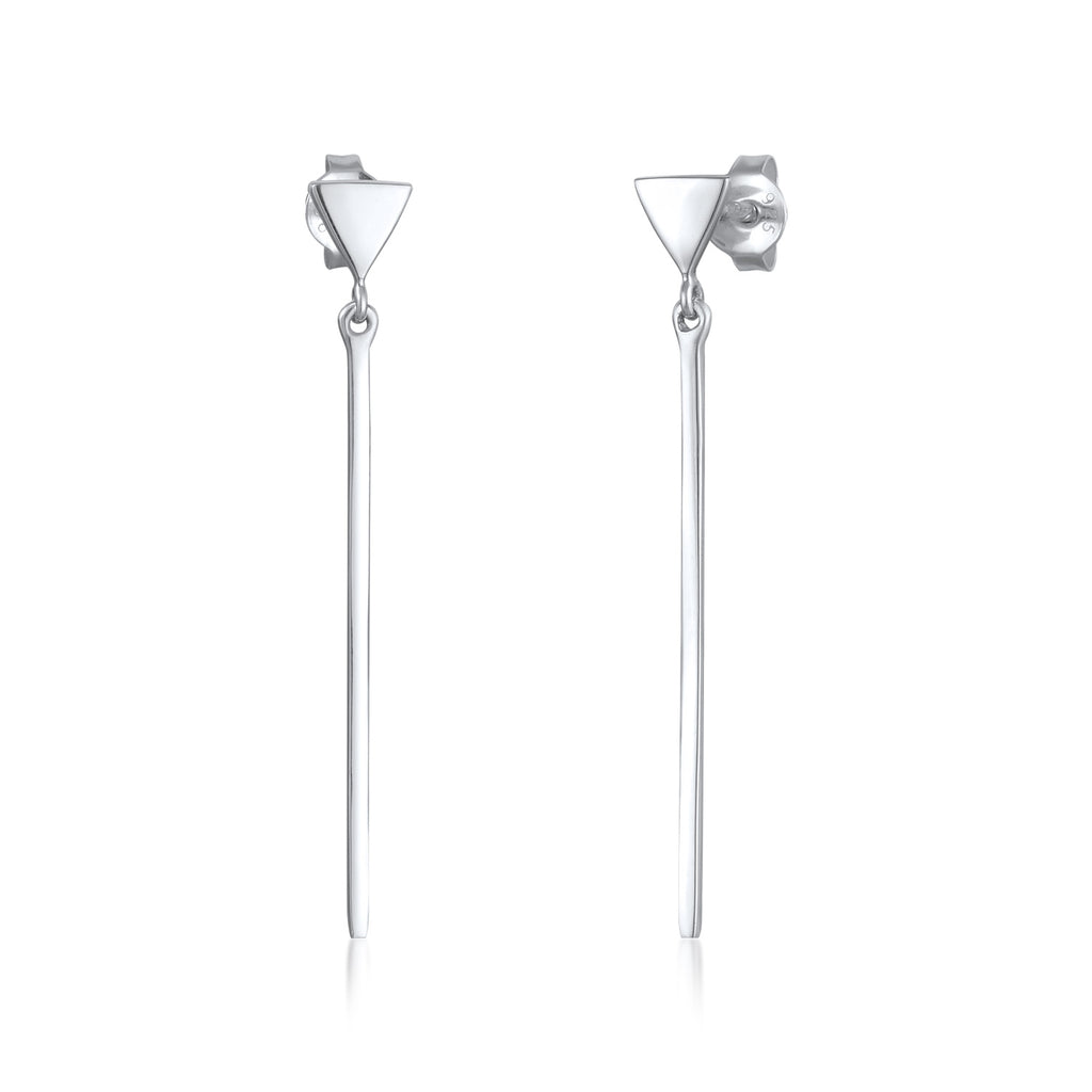 Silber - Elli | Ohrhänger Dreick Geo Stab | 925er Sterling Silber