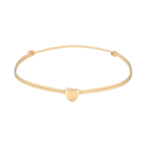 Gelb - Elli | Armband Herz | Nylon | 925er Sterling Silber vergoldet