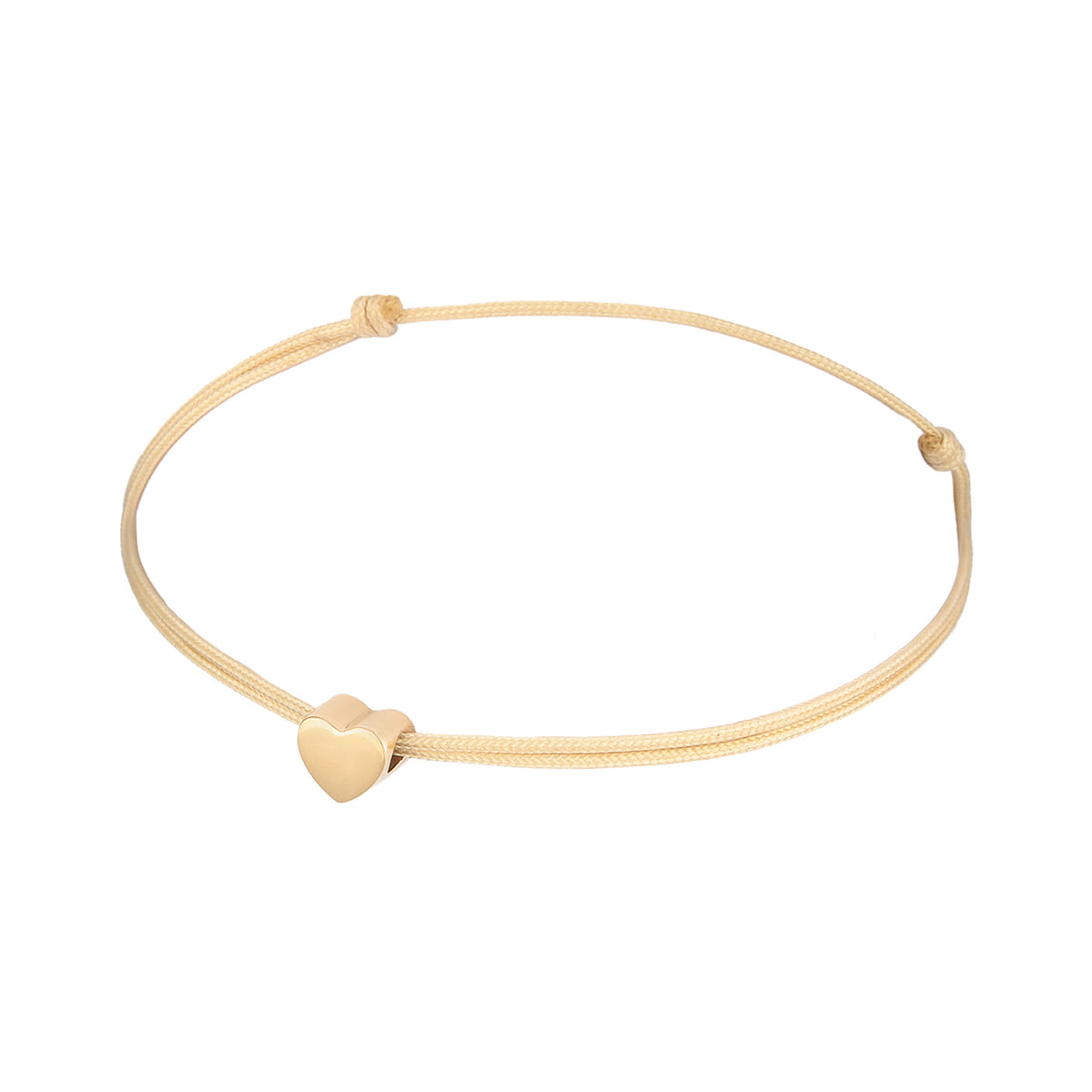 Gelb - Elli | Armband Herz | Nylon | 925er Sterling Silber vergoldet