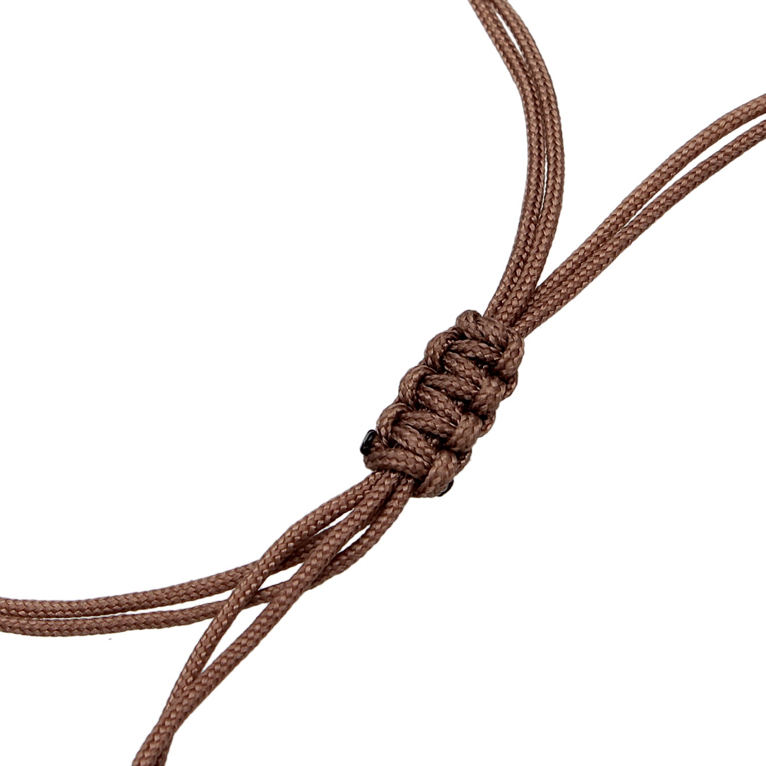 Gold - Elli | Armband Kreis Geo | Nylon (Braun)| 925er Sterling Silber vergoldet