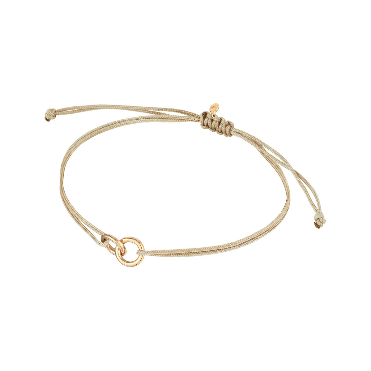 Beige - Elli | Armband Kreis Geo | Nylon | 925er Sterling Silber vergoldet