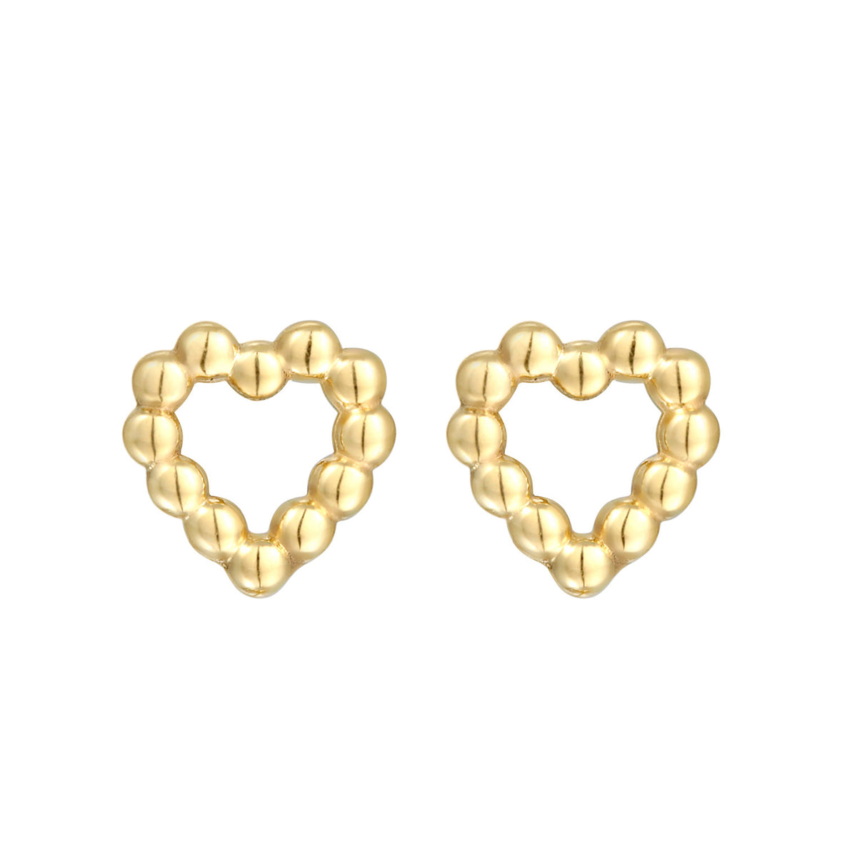 Gold - Elli PREMIUM | Ohrstecker Herz Kugeln | 375er Gelbgold