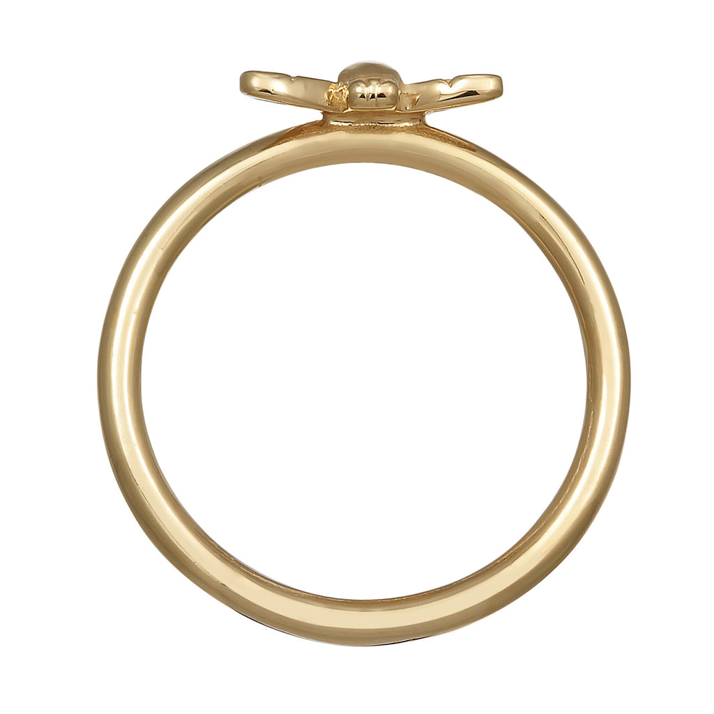 Silber - Elli | Ring Biene Symbol | 925er Sterling Silber vergoldet