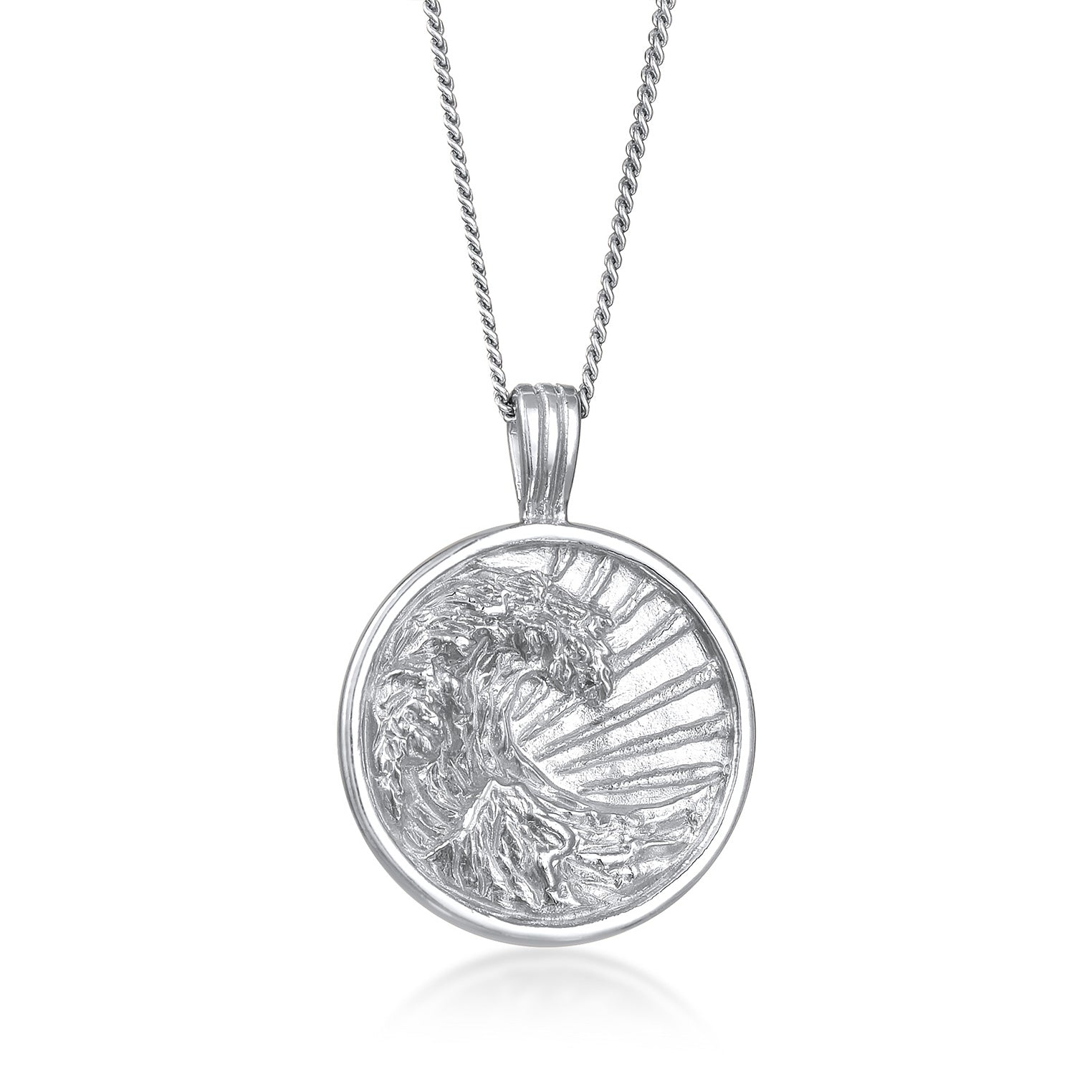 Silber - Elli | Halskette Plättchen Welle | 925er Sterling Silber