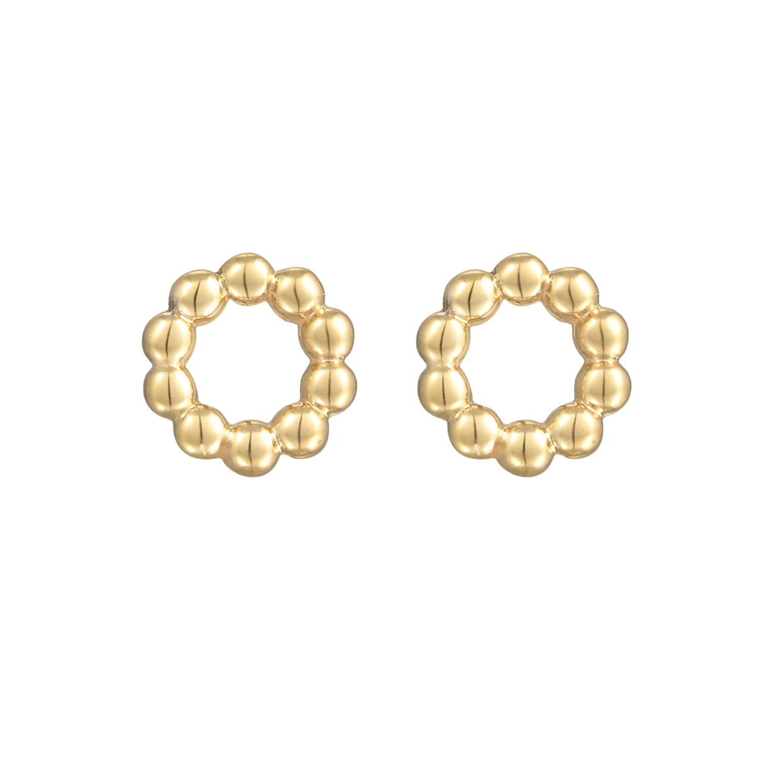 Gold - Elli PREMIUM | Ohrstecker Kreis Kugeln | 375er Gelbgold