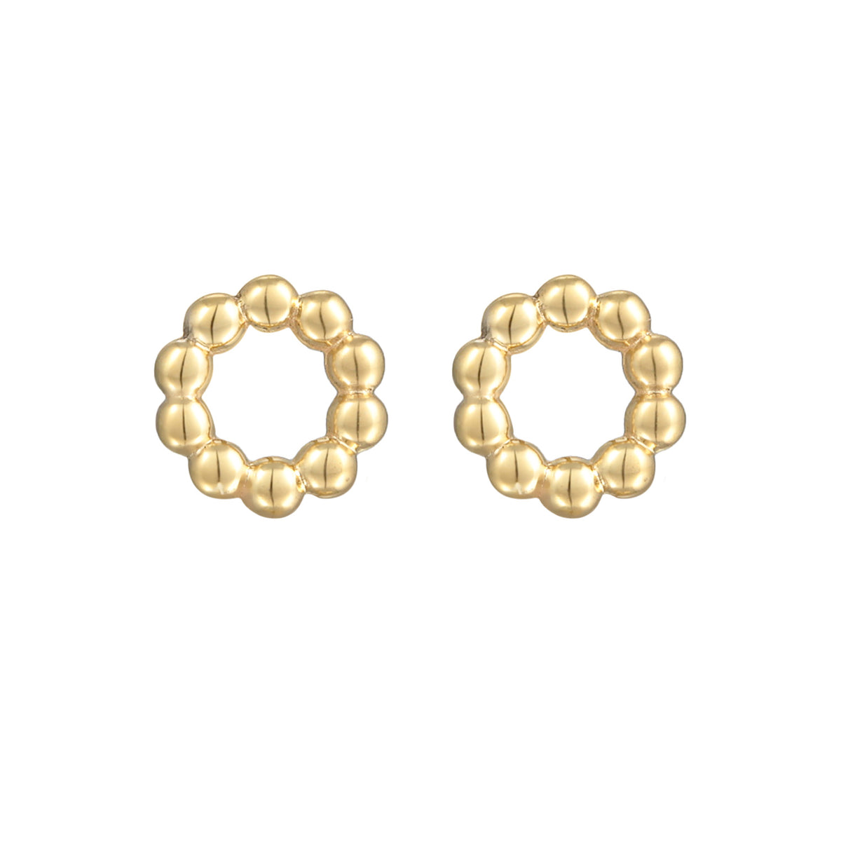 Gold - Elli PREMIUM | Ohrstecker Kreis Kugeln | 375er Gelbgold