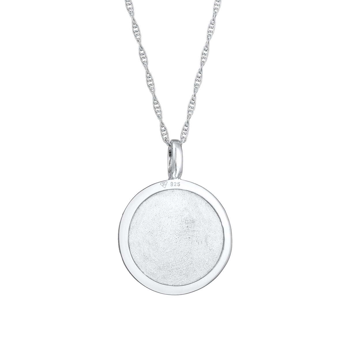 Silber - Elli | Halskette Plättchen Mandala | 925er Sterling Silber