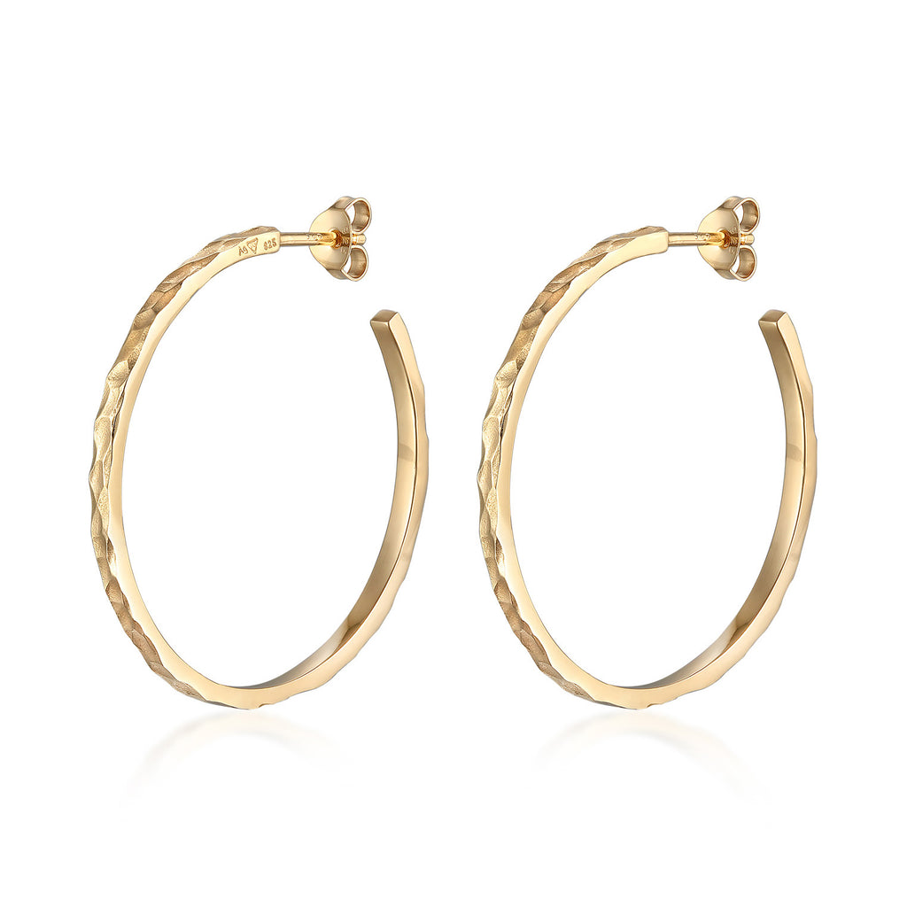 Gold - Elli | Creolen Stecker Basic | 925er Sterling Silber vergoldet