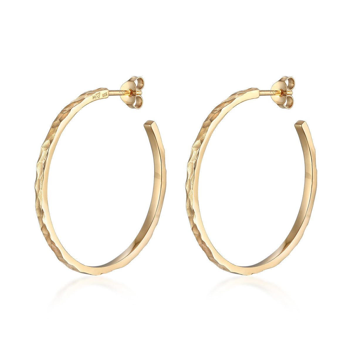 Gold - Elli | Creolen Stecker Basic | 925er Sterling Silber vergoldet