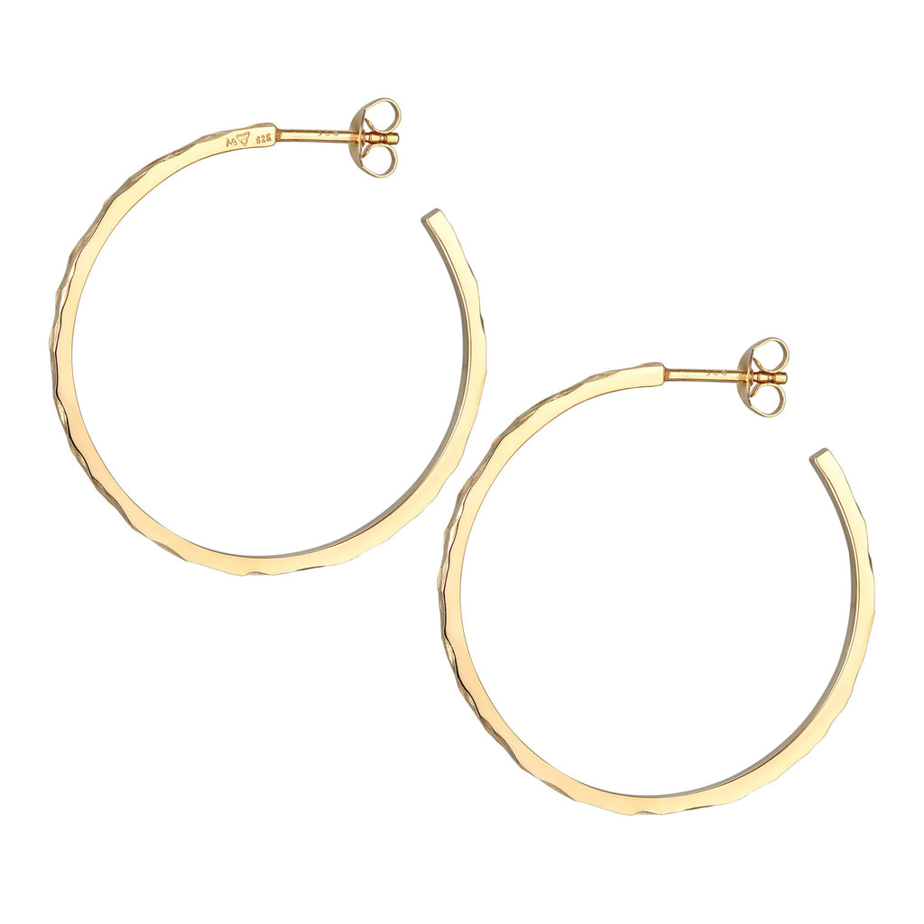 Gold - Elli | Creolen Stecker Basic | 925er Sterling Silber vergoldet