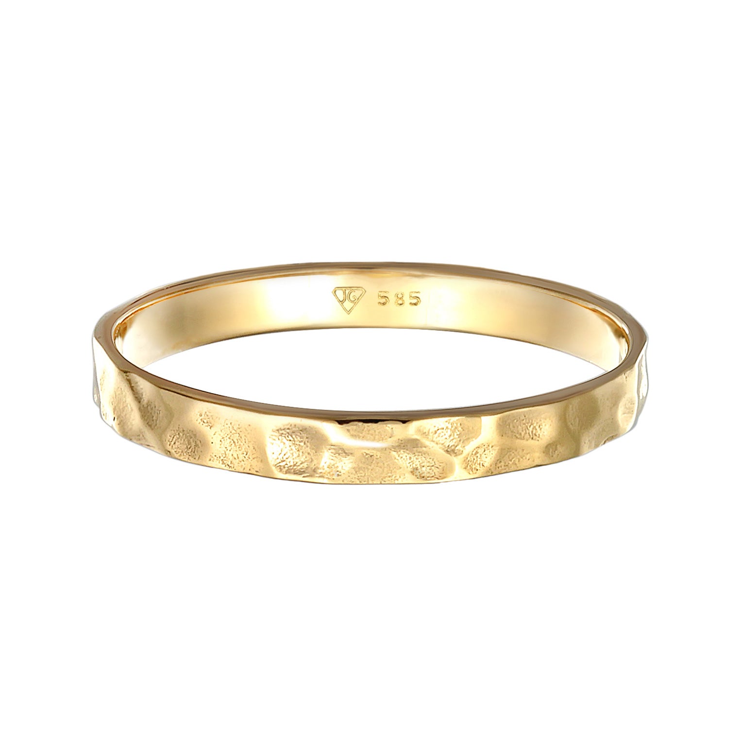 Gold - Elli PREMIUM | Bandring Gehämmert | 375er Gelbgold