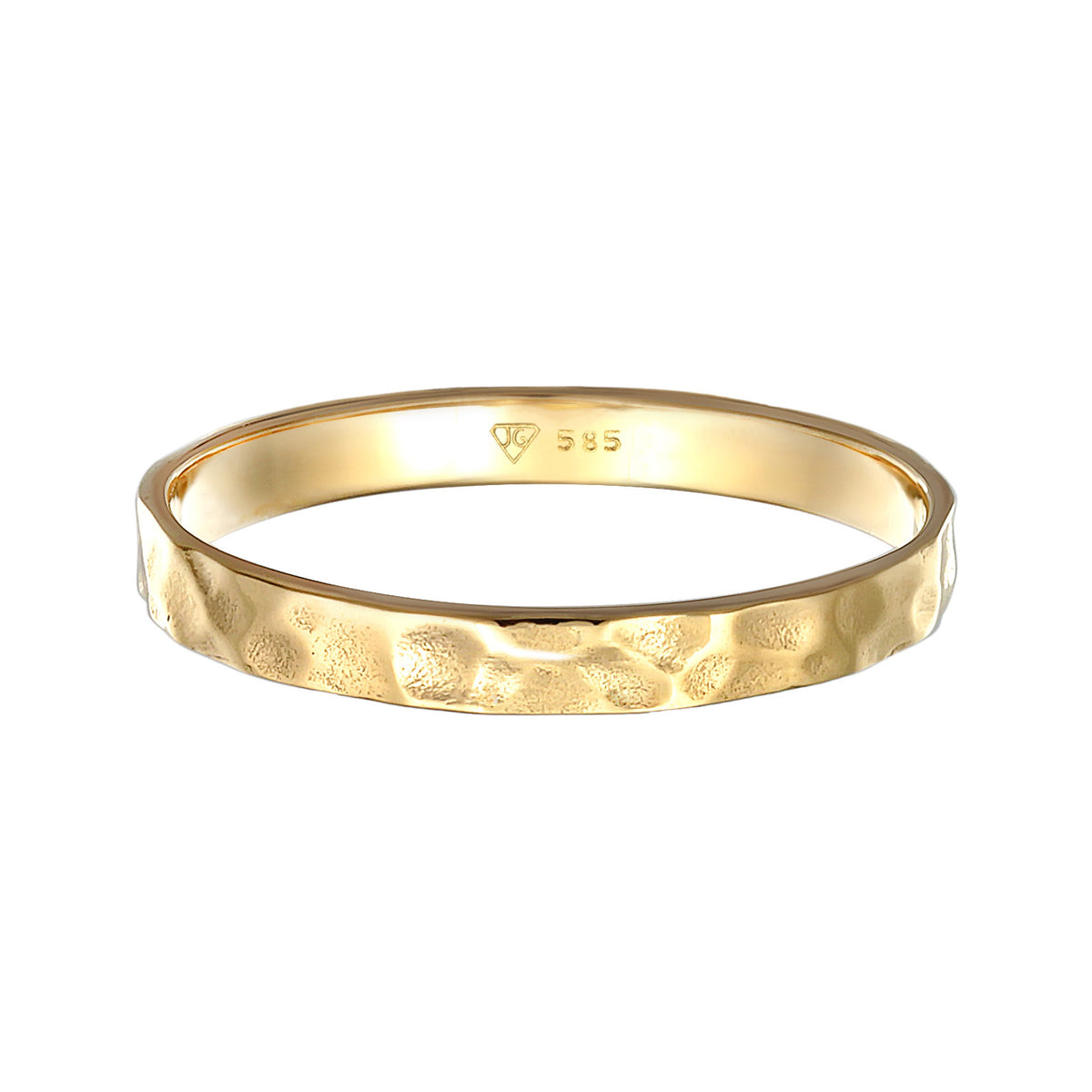 Gold - Elli PREMIUM | Bandring Gehämmert | 375er Gelbgold
