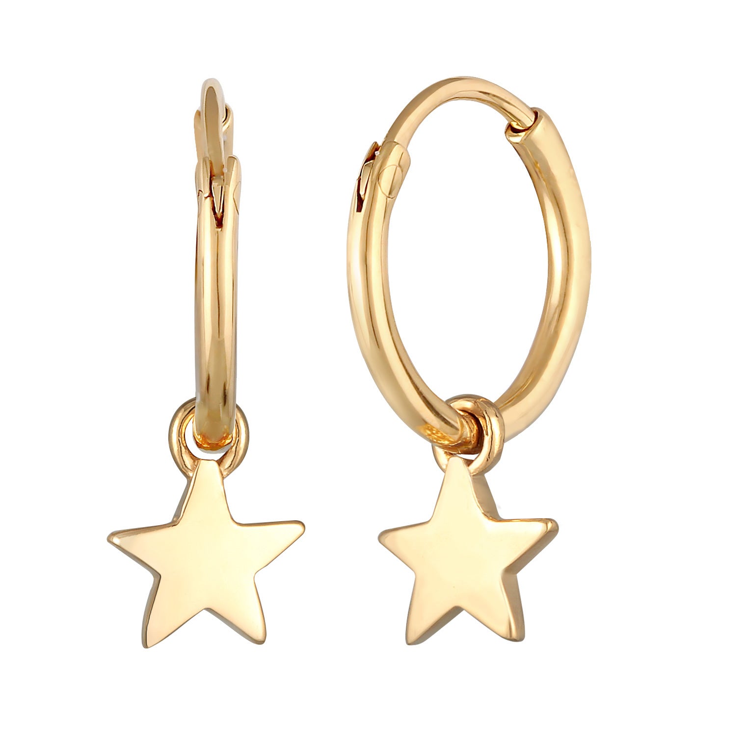 Gold - Elli | Creolen Stern | 925er Sterling Silber vergoldet