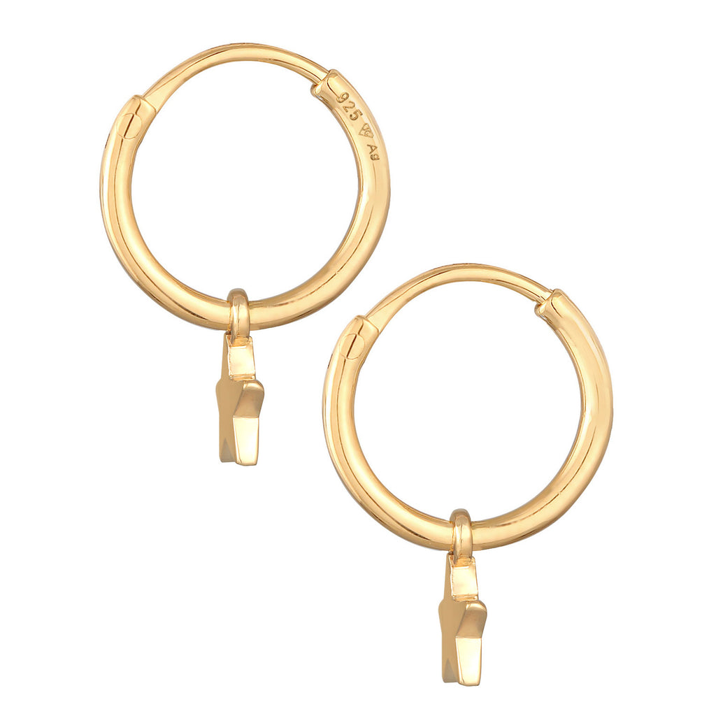 Gold - Elli | Creolen Stern | 925er Sterling Silber vergoldet