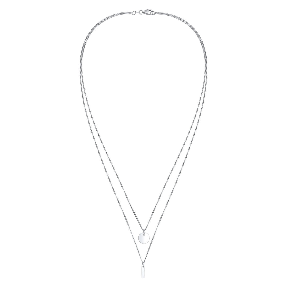 Silber - Elli | Layer-Halskette Stab Geo | 925er Sterling Silber