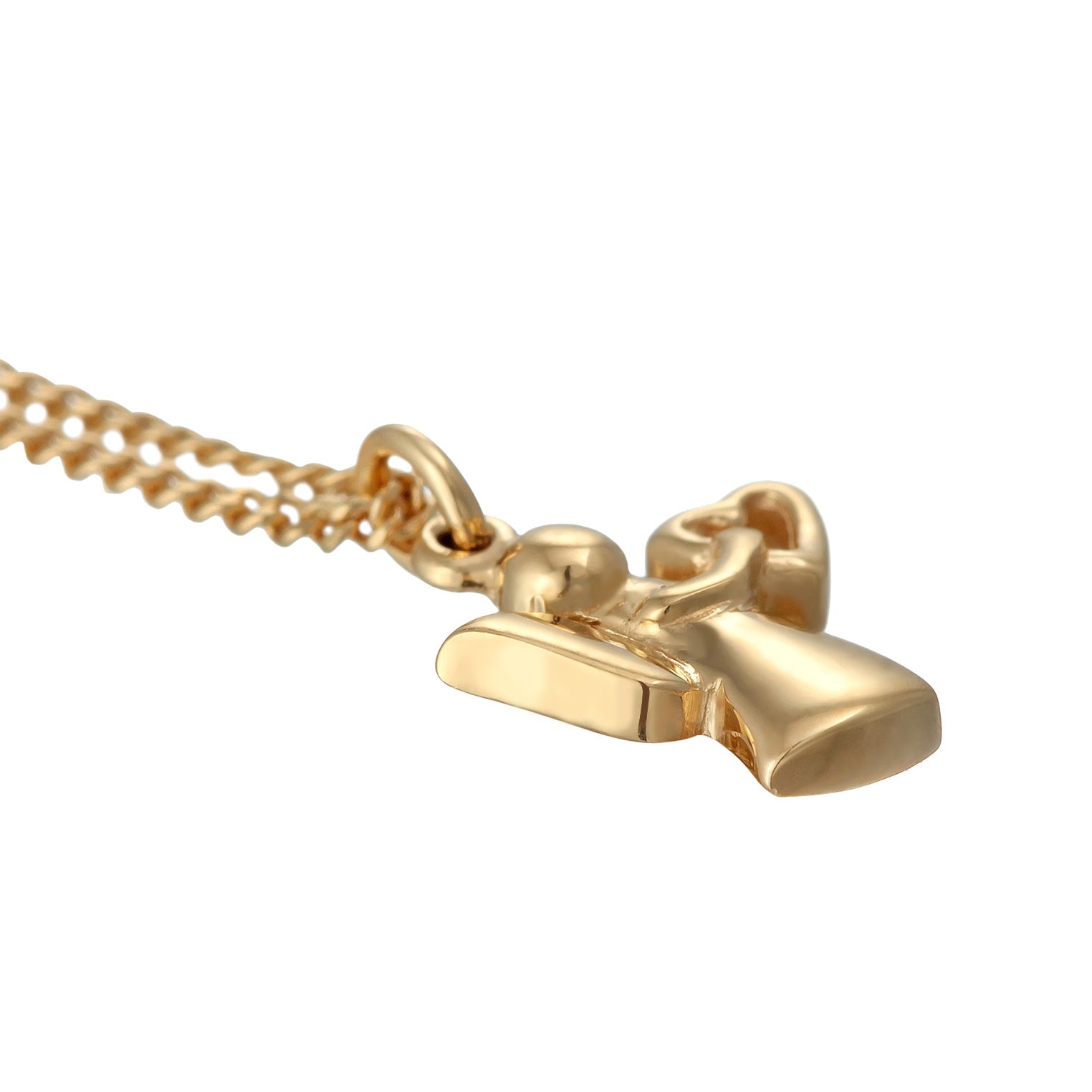 Gold - Elli PREMIUM | Halskette Engel Anhänger | 585er Gelbgold