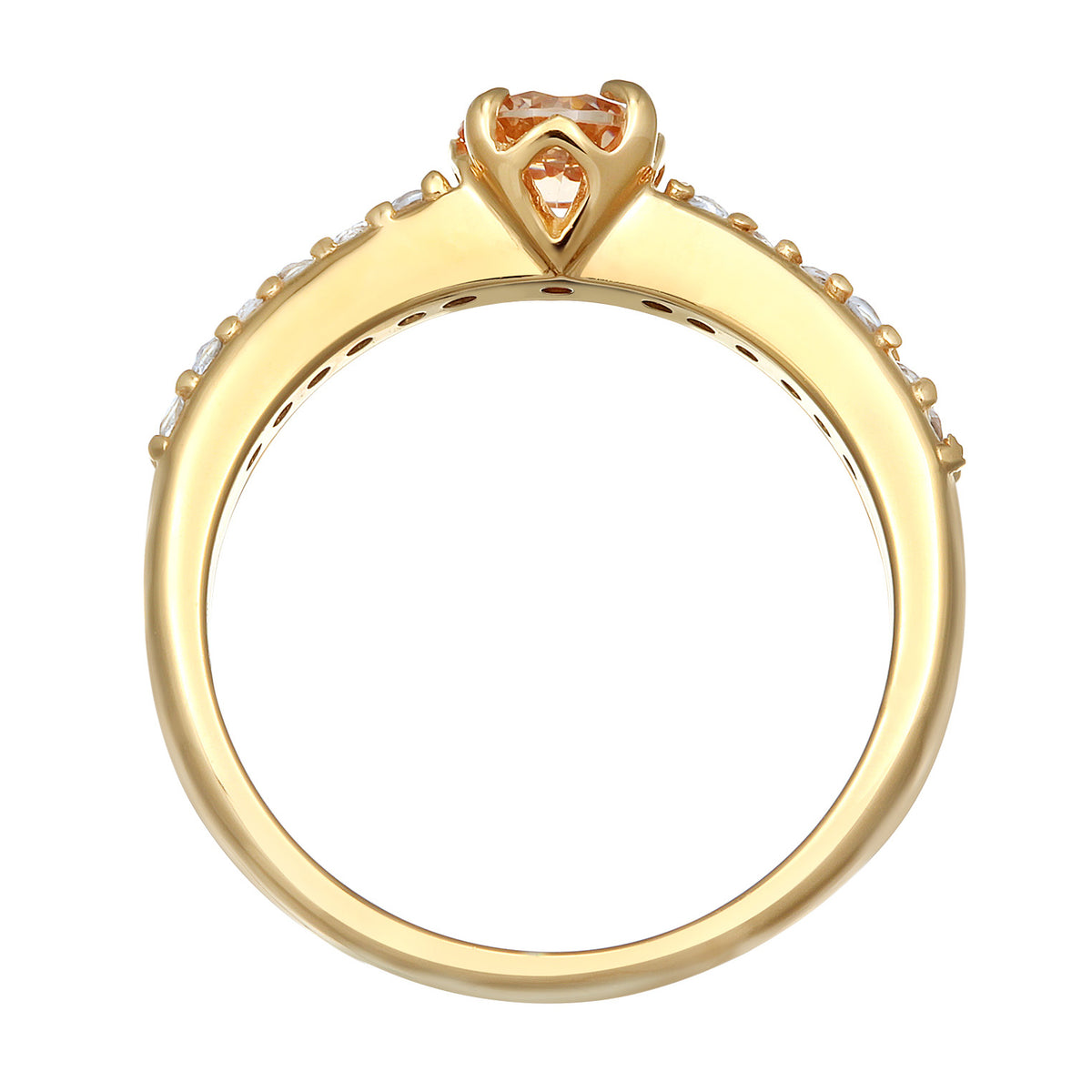 Gold - Elli PREMIUM | Verlobungsring | Topas, Morganit (Weiß) | 925er Sterling Silber vergoldet