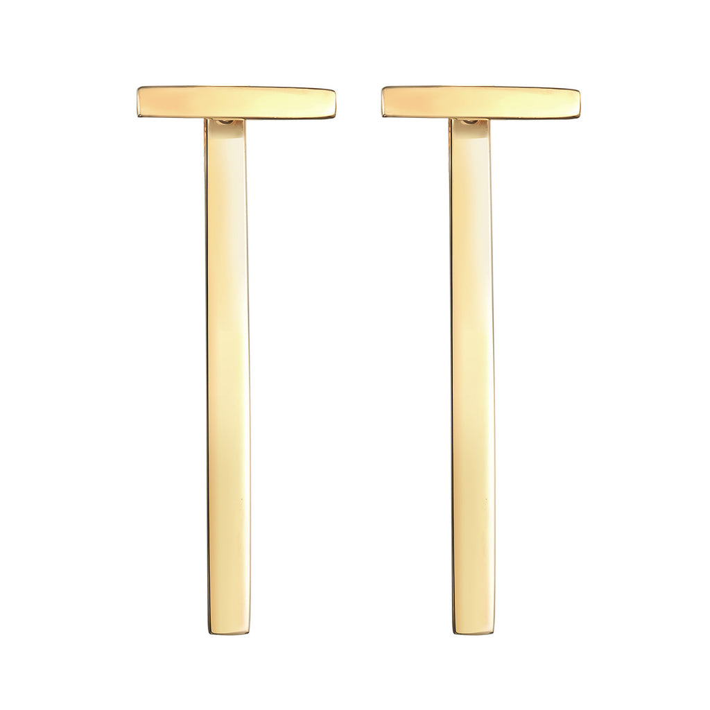 Gold - Elli | Ohrhänger Stab Geo | 925r Sterling Silber vergoldet