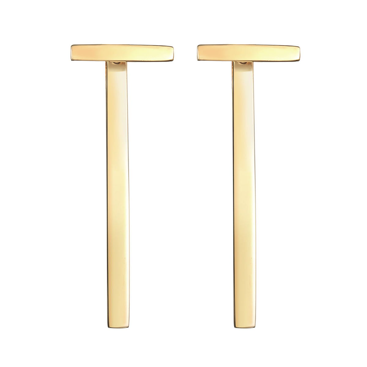 Gold - Elli | Ohrhänger Stab Geo | 925r Sterling Silber vergoldet