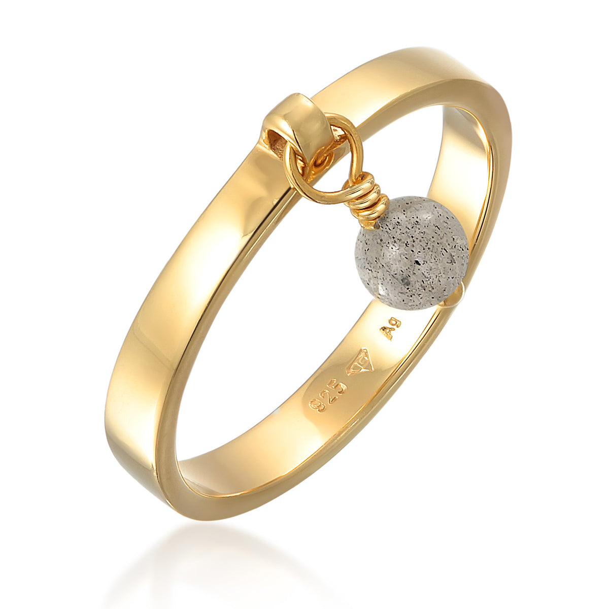 Bandring Anhänger | Labradorit (Grau) - Gold / 54