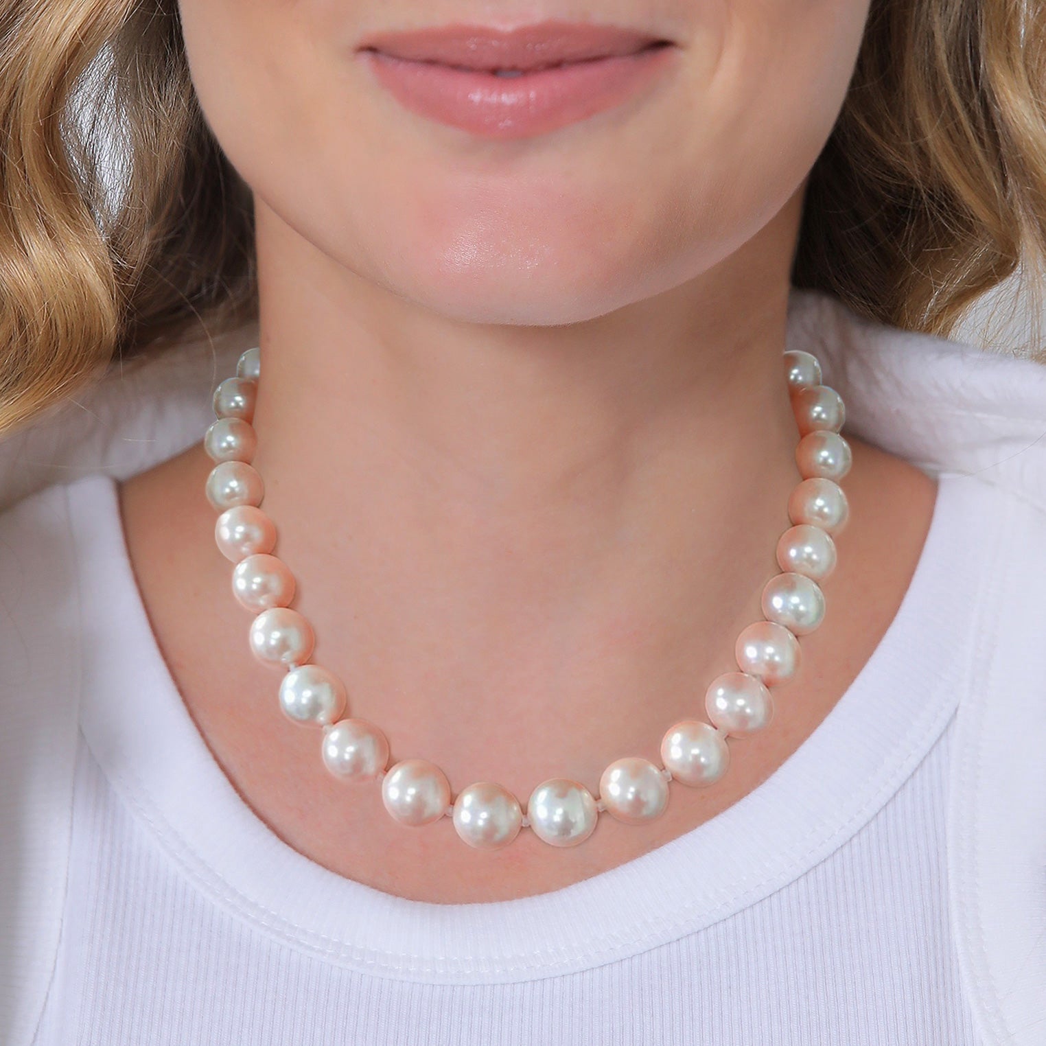 Rosa - Elli | Perlen-Halskette | Muschelkernperlen | 925er Sterling Silber
