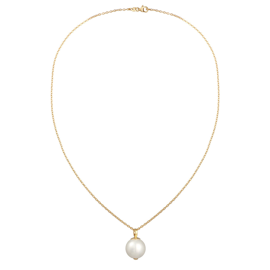 Gold - Nenalina | Halskette Klassisch | Muschelkernperle | 925er Sterling Silber vergoldet
