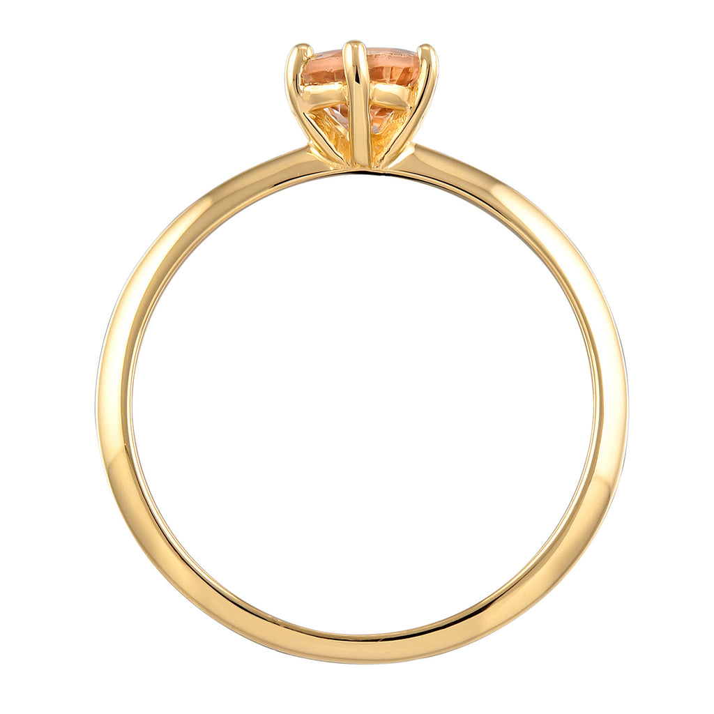 Gold - Elli PREMIUM | Solitär-Ring | Morganit (Rosa) | 585er Gelbgold