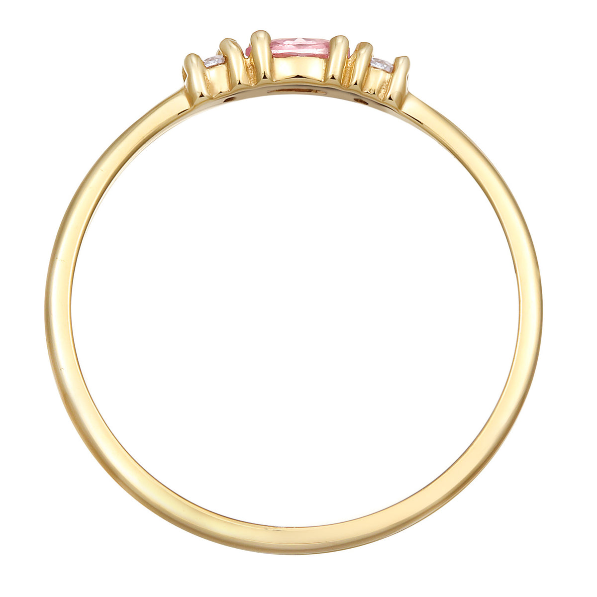Gold - Elli PREMIUM | Verlobungsring | synth. Saphir (Rosa) | 375er Gelbgold
