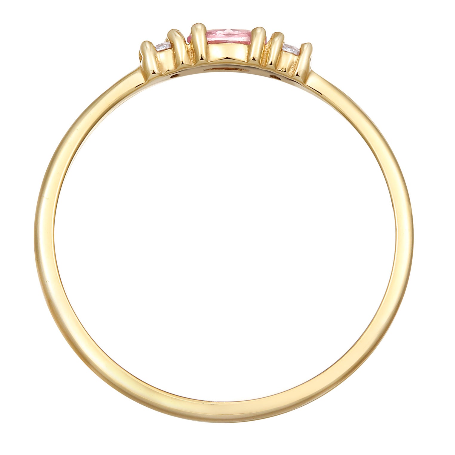 Gold - Elli PREMIUM | Verlobungsring | synth. Saphir (Rosa) | 375er Gelbgold