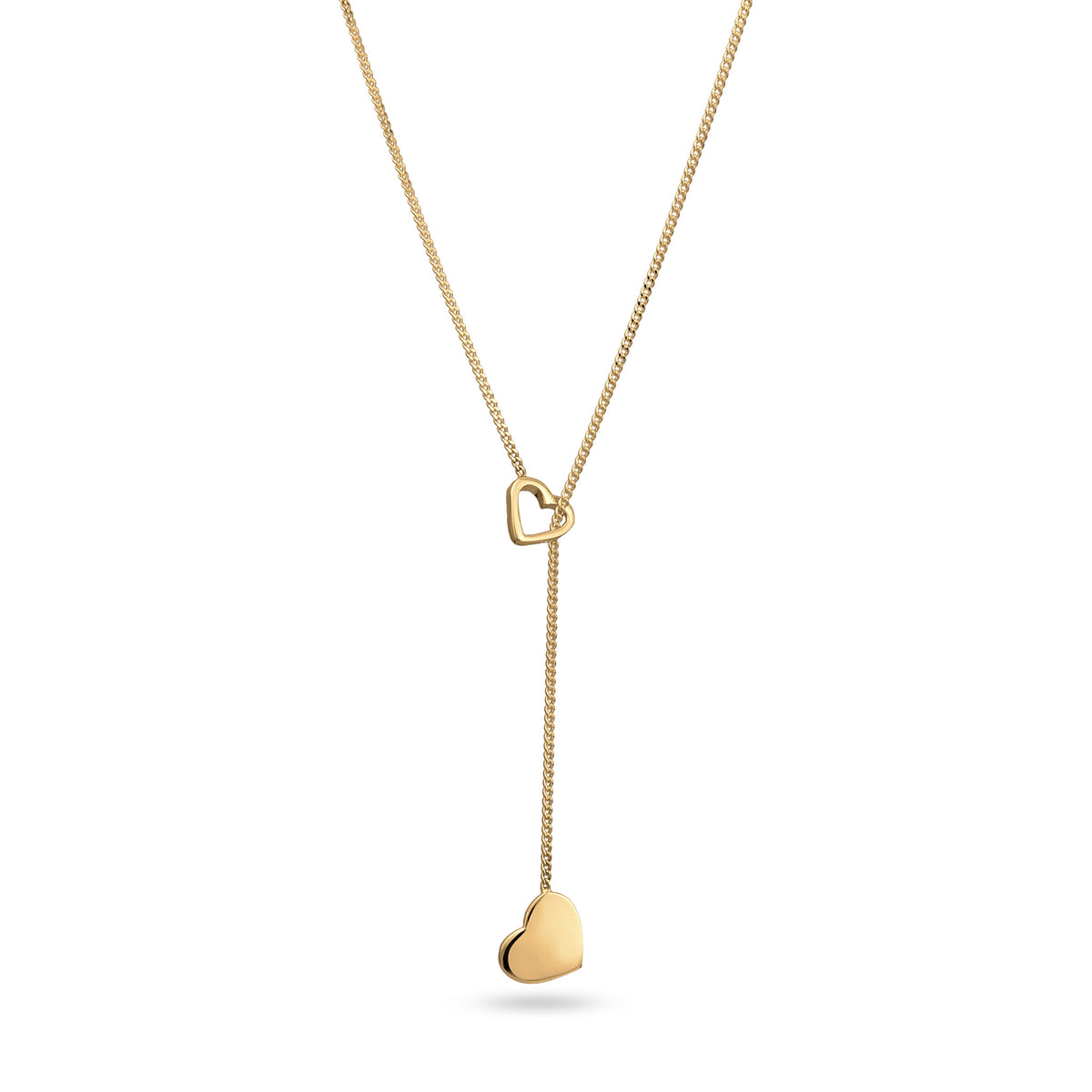 Gold - Elli | Y-Halskette Herzen | 925er Sterling Silber vergoldet