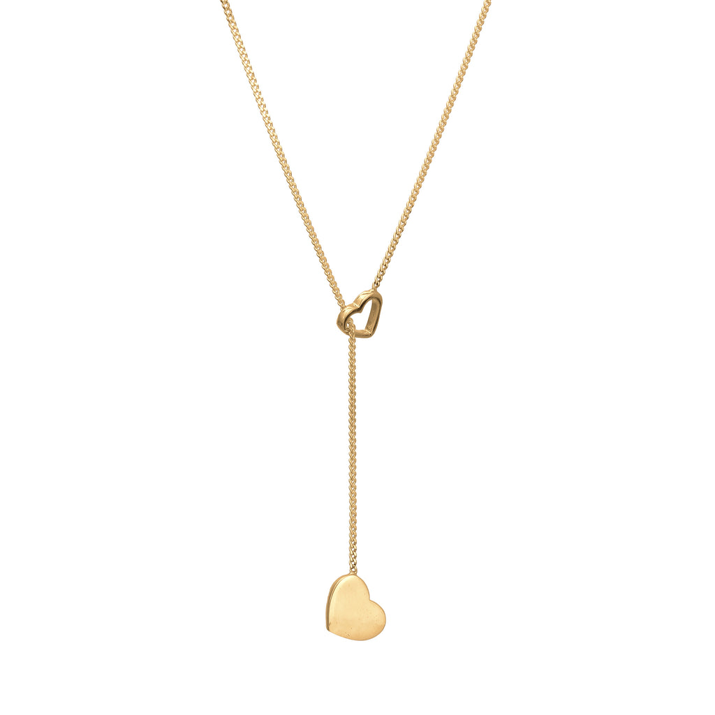 Gold - Elli | Y-Halskette Herzen | 925er Sterling Silber vergoldet