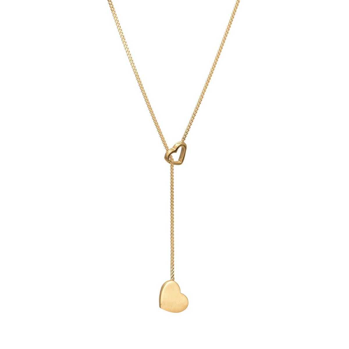 Gold - Elli | Y-Halskette Herzen | 925er Sterling Silber vergoldet