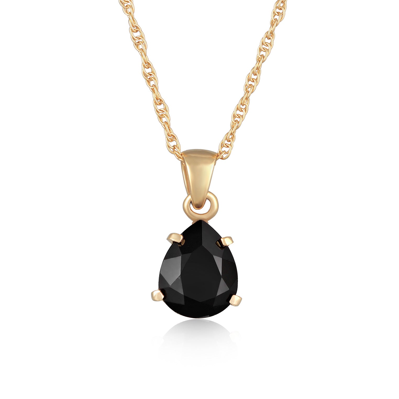 Gold - Elli PREMIUM | Halskette Tropfen | Mit Kristallen von Swarovski® (Schwarz) | 925er Sterling Silber Vergoldet
