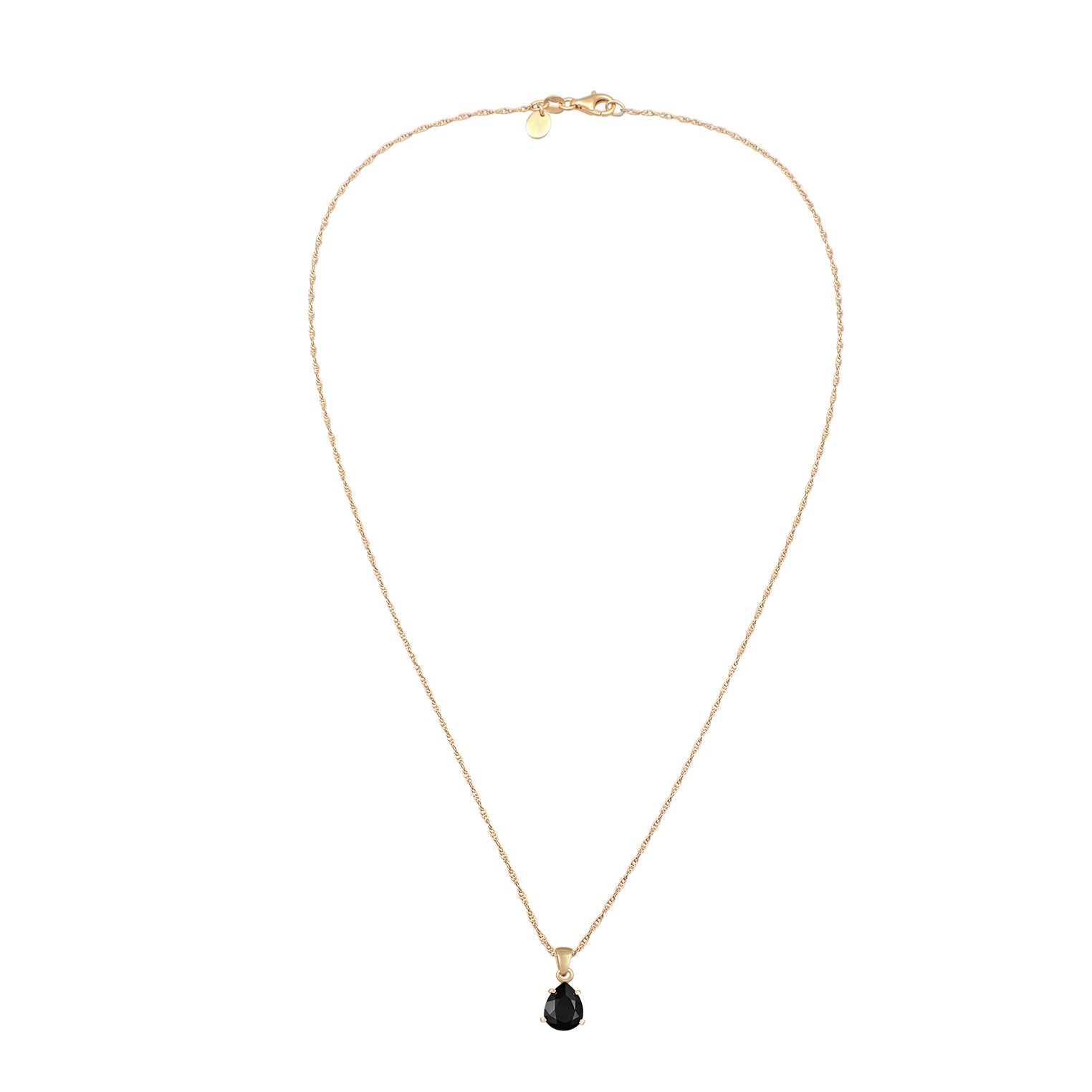 Gold - Elli PREMIUM | Halskette Tropfen | Mit Kristallen von Swarovski® (Schwarz) | 925er Sterling Silber Vergoldet