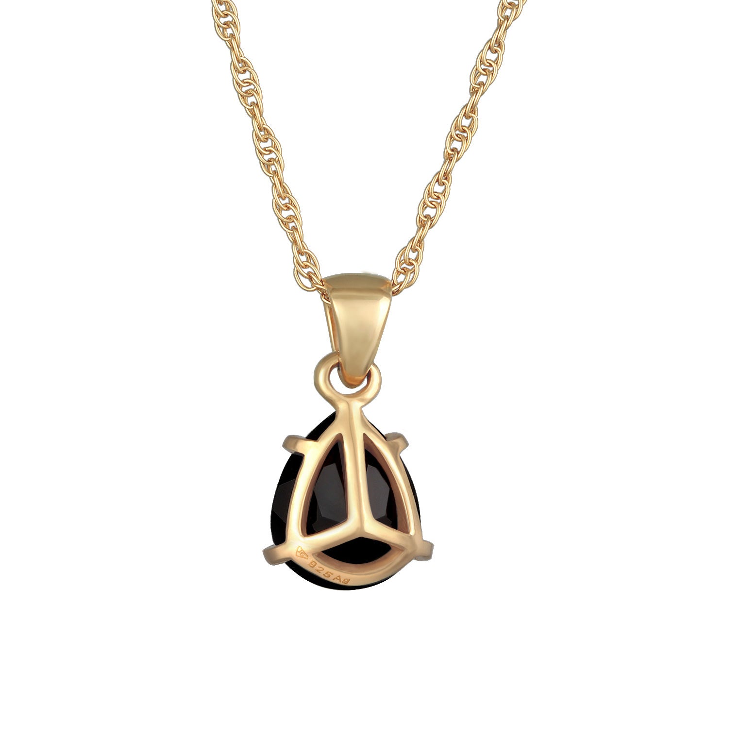 Gold - Elli PREMIUM | Halskette Tropfen | Mit Kristallen von Swarovski® (Schwarz) | 925er Sterling Silber Vergoldet