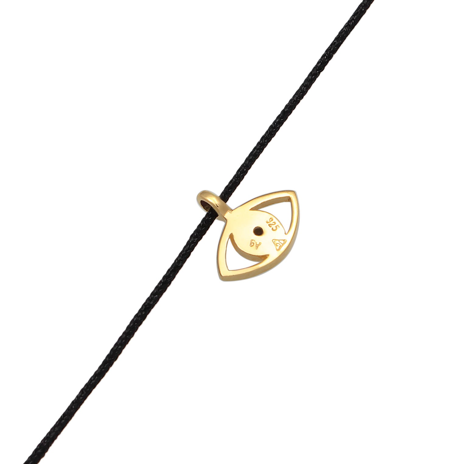 Gold - Elli | Choker Evil Eye | Nylon | 925er Sterling Silber Vergoldet