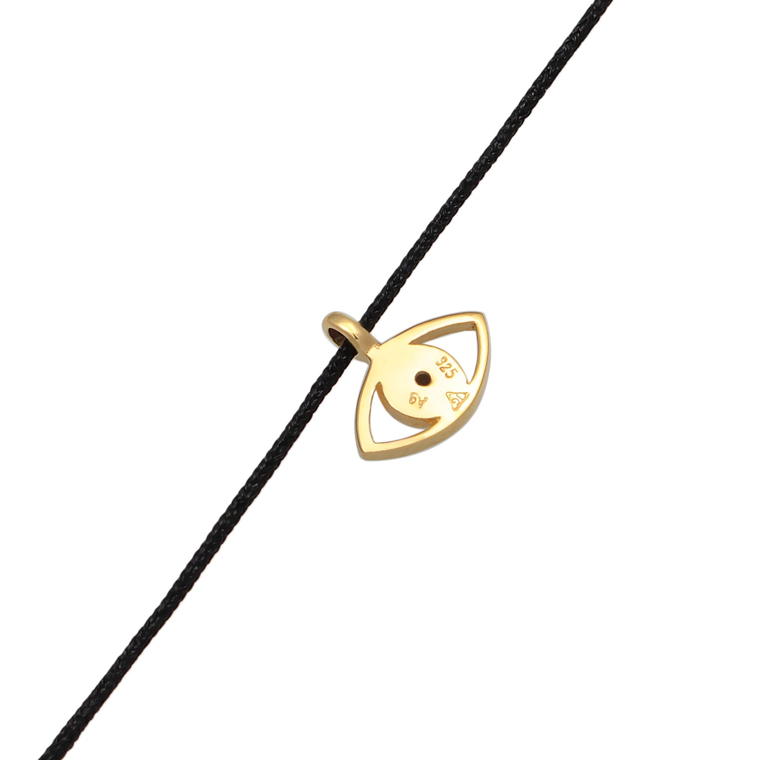 Gold - Elli | Choker Evil Eye | Mit Kristallen von Swarovski® (Weiß) & Nylon | 925er Sterling Silber Vergoldet
