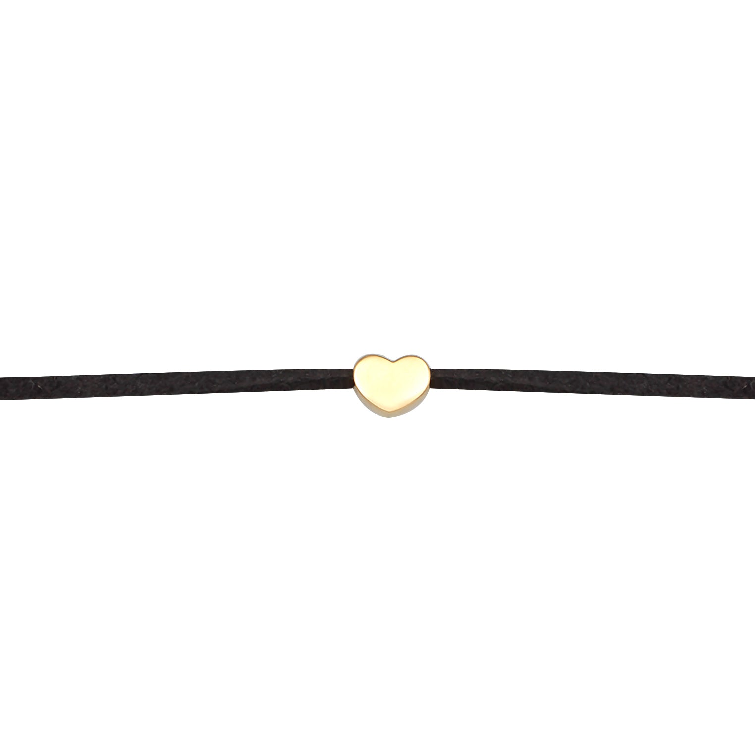 Gold - Elli | Choker Herz | Nylon | 925er Sterling Silber Vergoldet