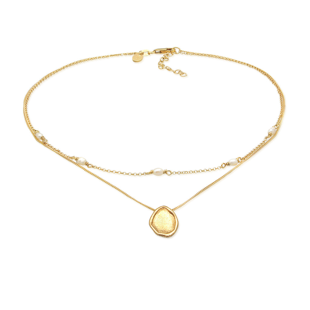 Gold - Elli PREMIUM | Choker Layer Coin | 925er Sterling Silber Vergoldet