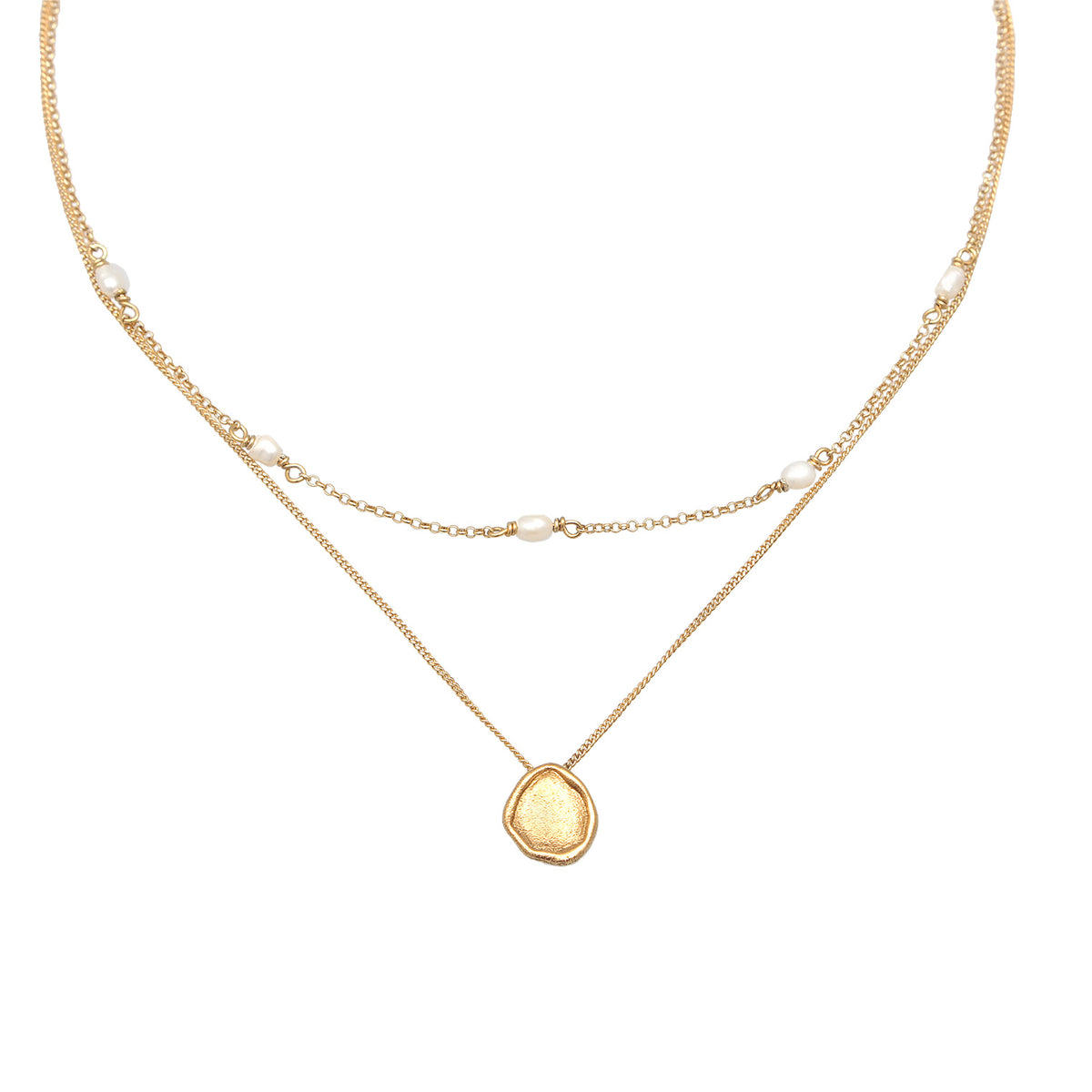 Gold - Elli PREMIUM | Choker Layer Coin | 925er Sterling Silber Vergoldet