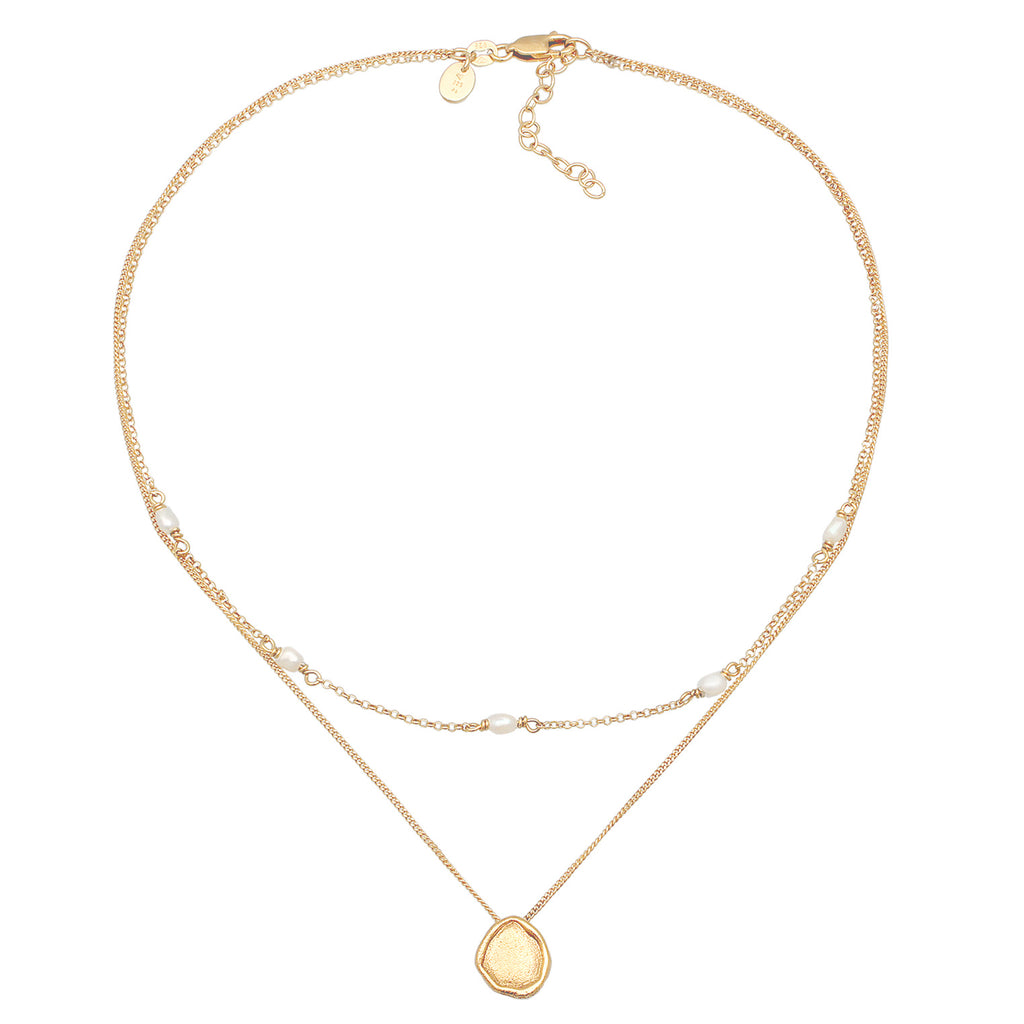 Gold - Elli PREMIUM | Choker Layer Coin | 925er Sterling Silber Vergoldet