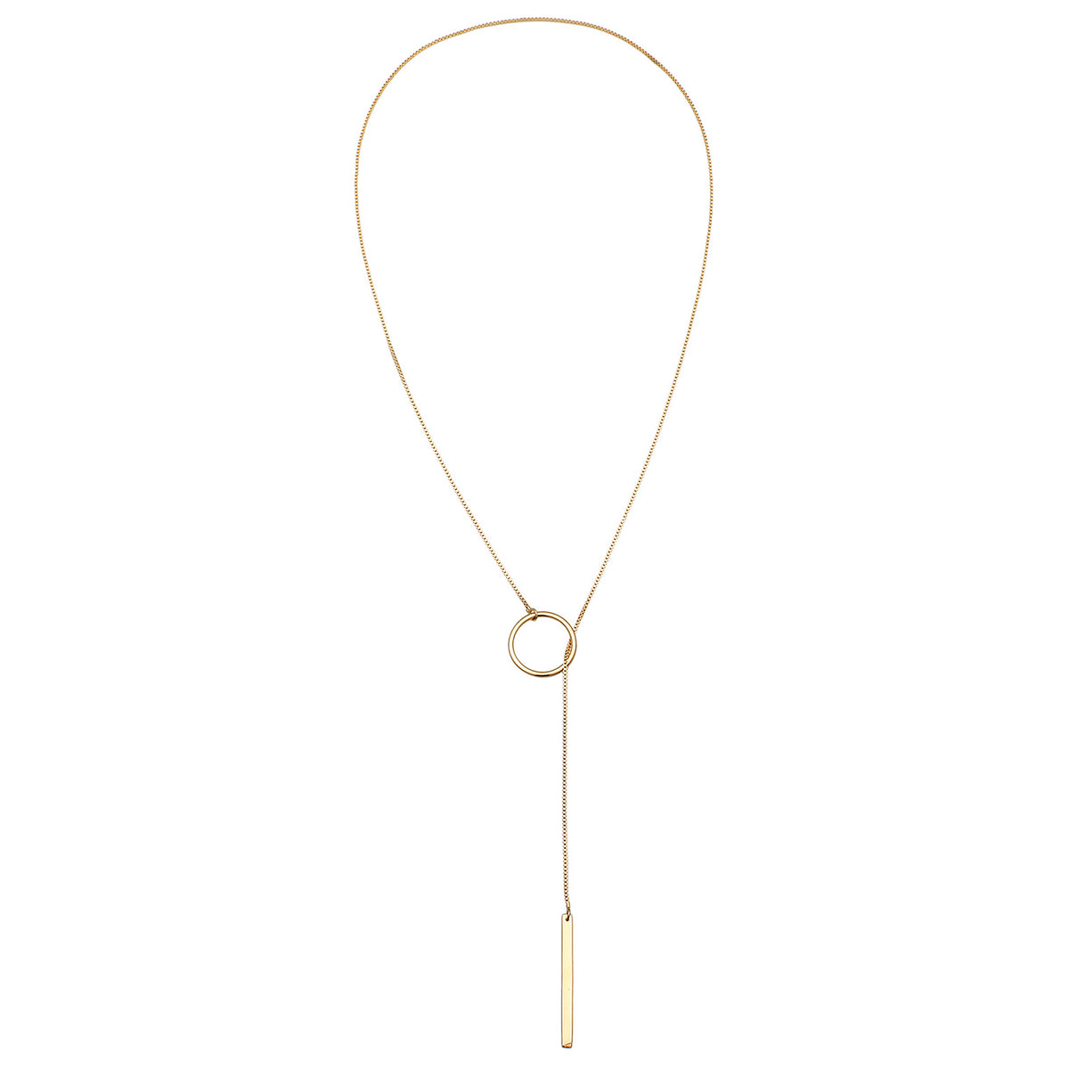 Gold - Elli | Y-Halskette Stab | 925er Sterling Silber Vergoldet