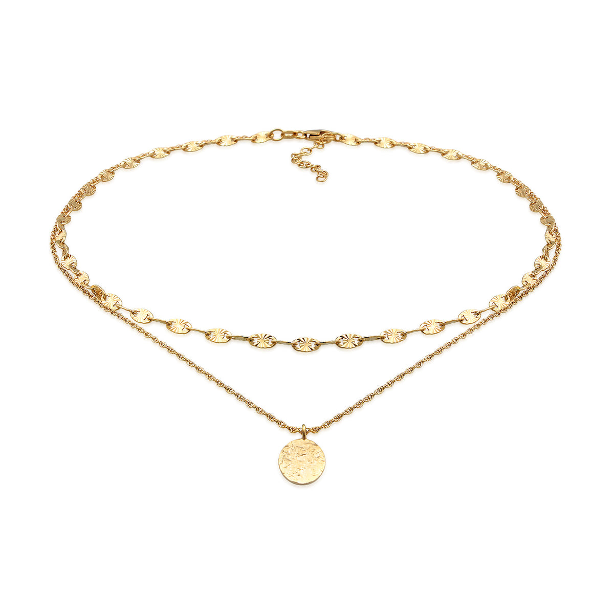 Gold - Elli | Layer-Halskette | 925er Sterling Silber Vergoldet