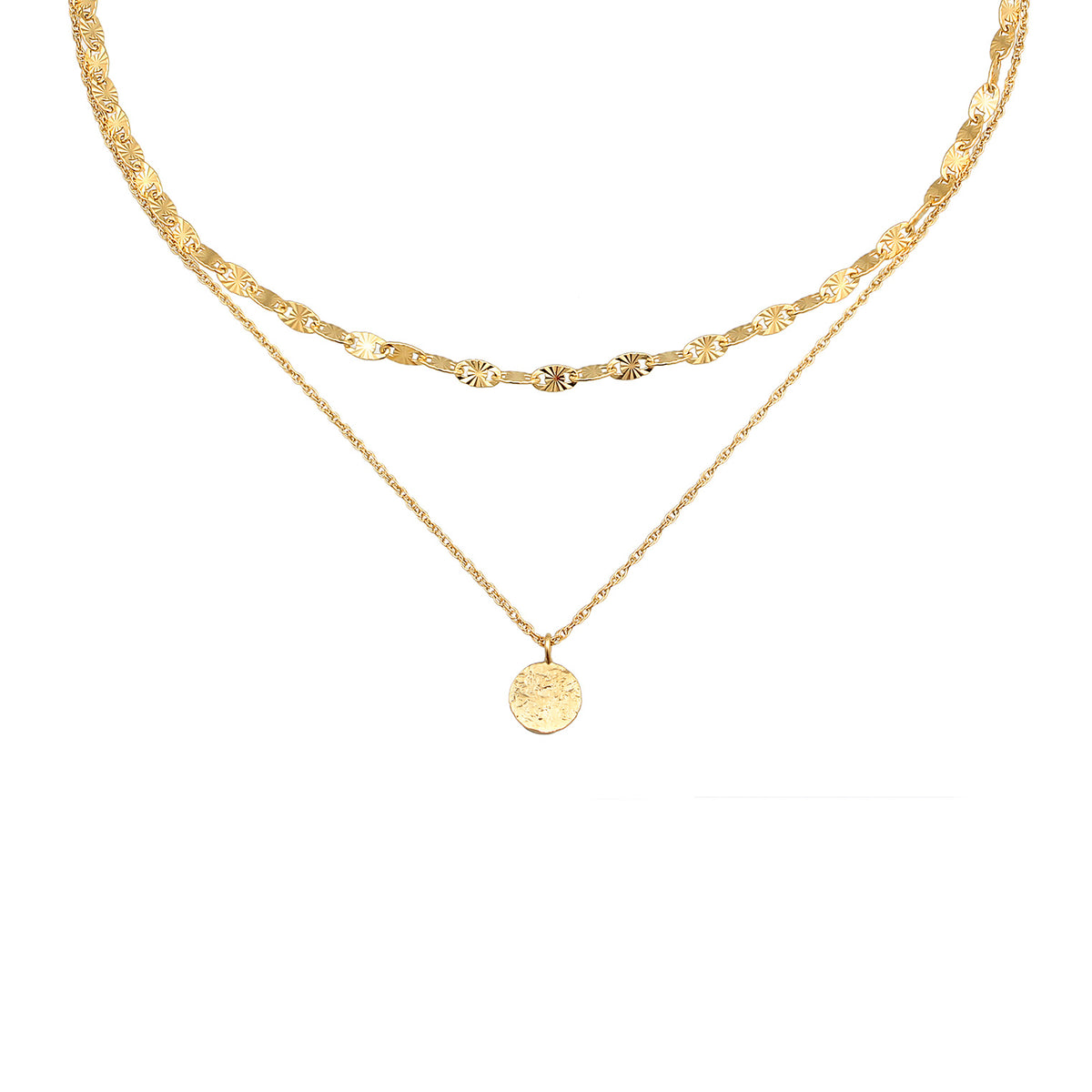 Gold - Elli | Layer-Halskette | 925er Sterling Silber Vergoldet