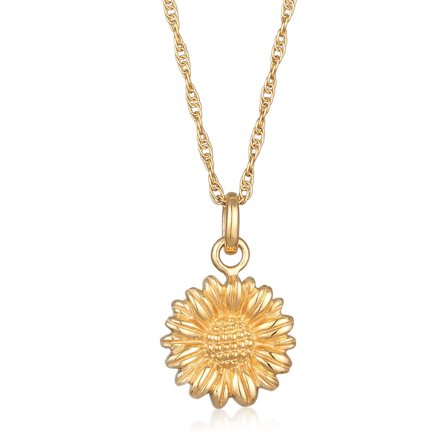 Gold - Elli | Halskette Gänseblume | 925er Sterling Silber Vergoldet
