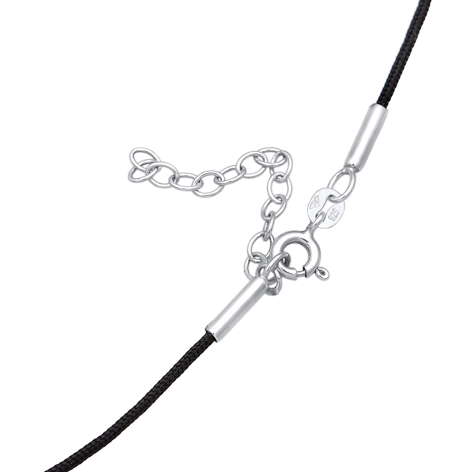 Silber - Elli | Choker Kreuz | Nylon | 925er Sterling Silber