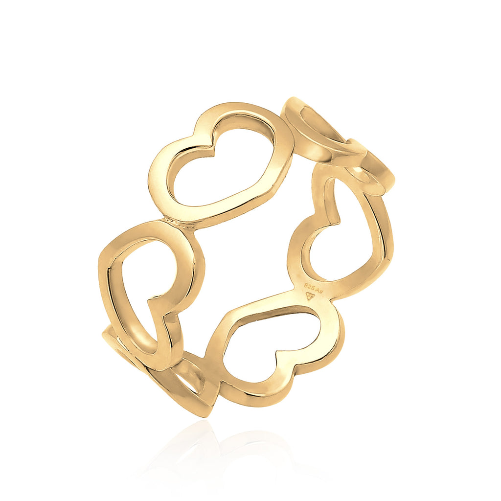 Gold - Elli | Ring Herz | 925er Sterling Silber Vergoldet